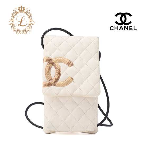 CHANEL Shoulder Bag, Chain Shoulder, Matelasse, Calf Leather, White, Gold-Tone Hardware, Pre-Owned - Vintage La Charme