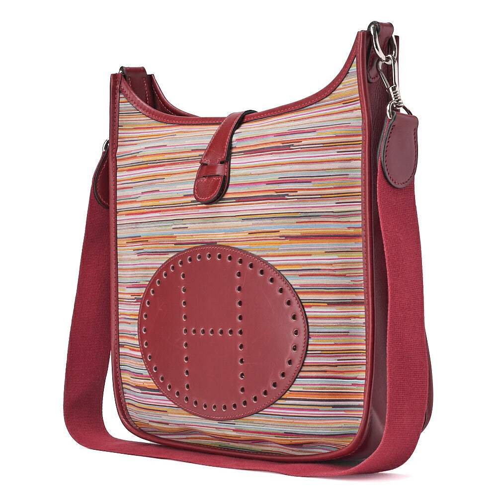 HERMES Evelyn PM Shoulder Bag Vibrato Multicolor, Canvas, Multicolor, Silver-Tone Hardware, Pre-Owned - Vintage La Charme