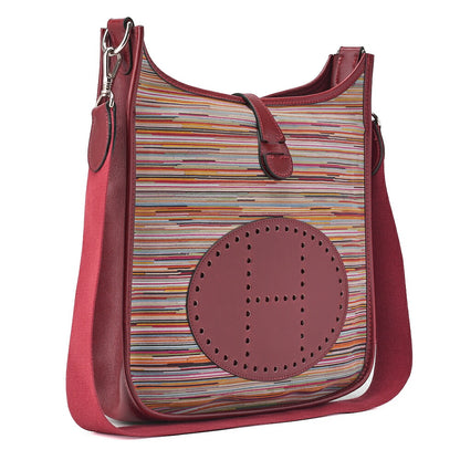 HERMES Evelyn PM Shoulder Bag Vibrato Multicolor, Canvas, Multicolor, Silver-Tone Hardware, Pre-Owned - Vintage La Charme