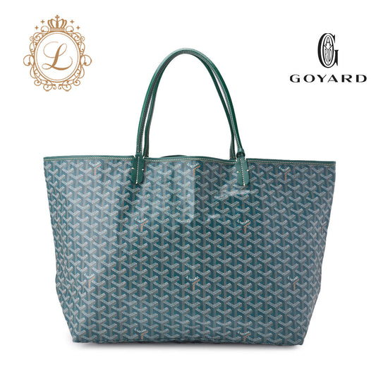 Goyard Saint Louis GM Tote Bag, Coated Canvas, Green, Silver-Tone Hardware, Pre-Owned - Vintage La Charme