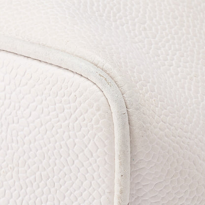 CHANEL Shoulder Bag, Chain Shoulder, Caviar Leather, White, Gold-Tone Hardware, Pre-Owned - Vintage La Charme