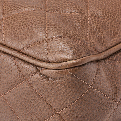 CHANEL Shoulder Bag, Chain Shoulder, Matelasse, Caviar Skin, Brown, Gold-Tone Hardware, Pre-Owned - Vintage La Charme