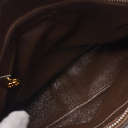 CHANEL Shoulder Bag, Chain Shoulder, Matelasse, Caviar Skin, Brown, Gold-Tone Hardware, Pre-Owned - Vintage La Charme