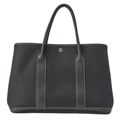 HERMES Garden Party PM Tote Bag Toile Offiche Black Silver-Tone Hardware Pre-Owned - Vintage La Charme