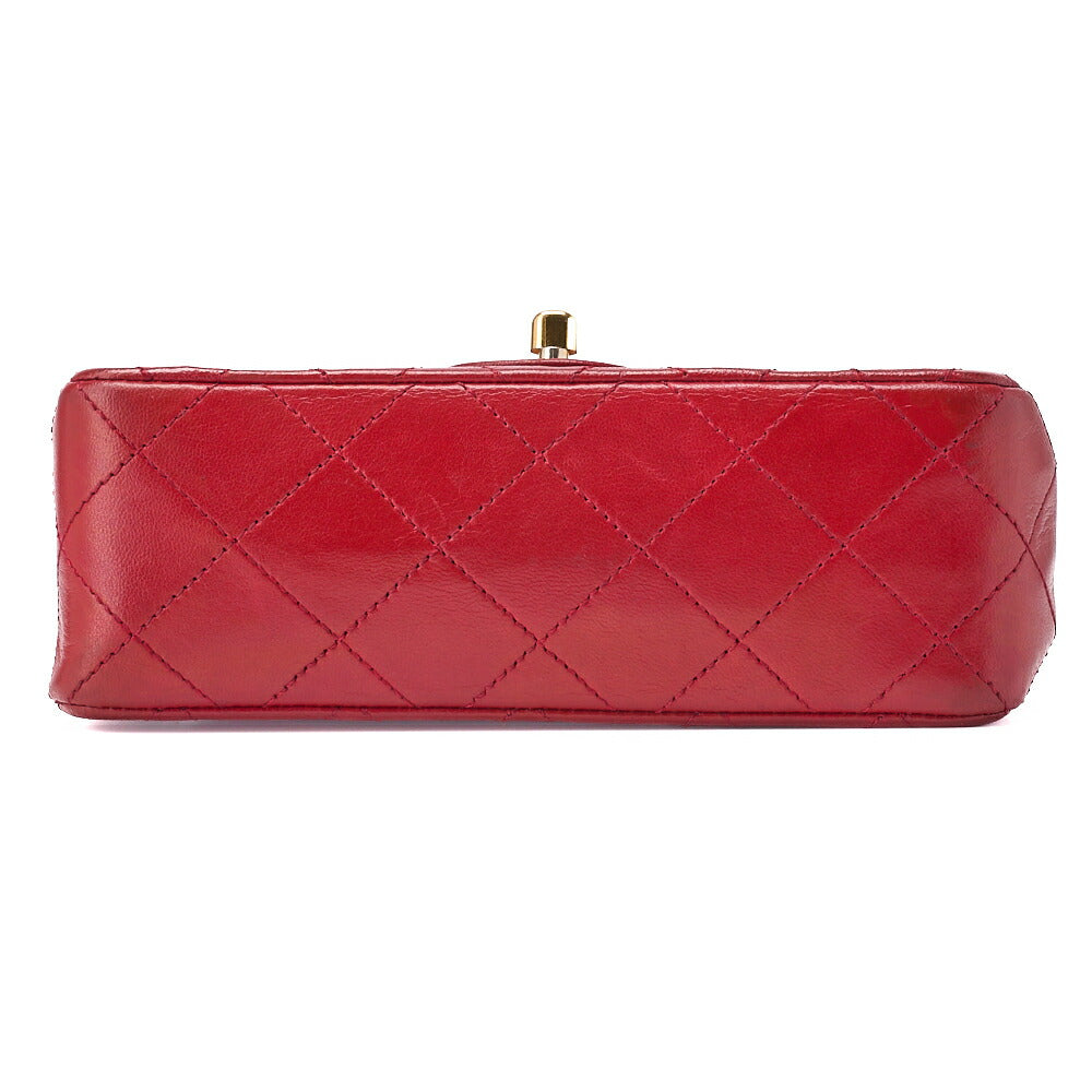 CHANEL Chain Shoulder Bag Mini Matelasse Lambskin Red Gold-Tone Hardware Pre-Owned - Vintage La Charme