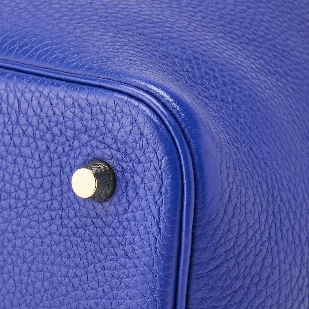 HERMES Picotin Rock MM Handbag Tote Bag Clemence Blue Royal Gold-Tone Hardware Pre-Owned - Vintage La Charme