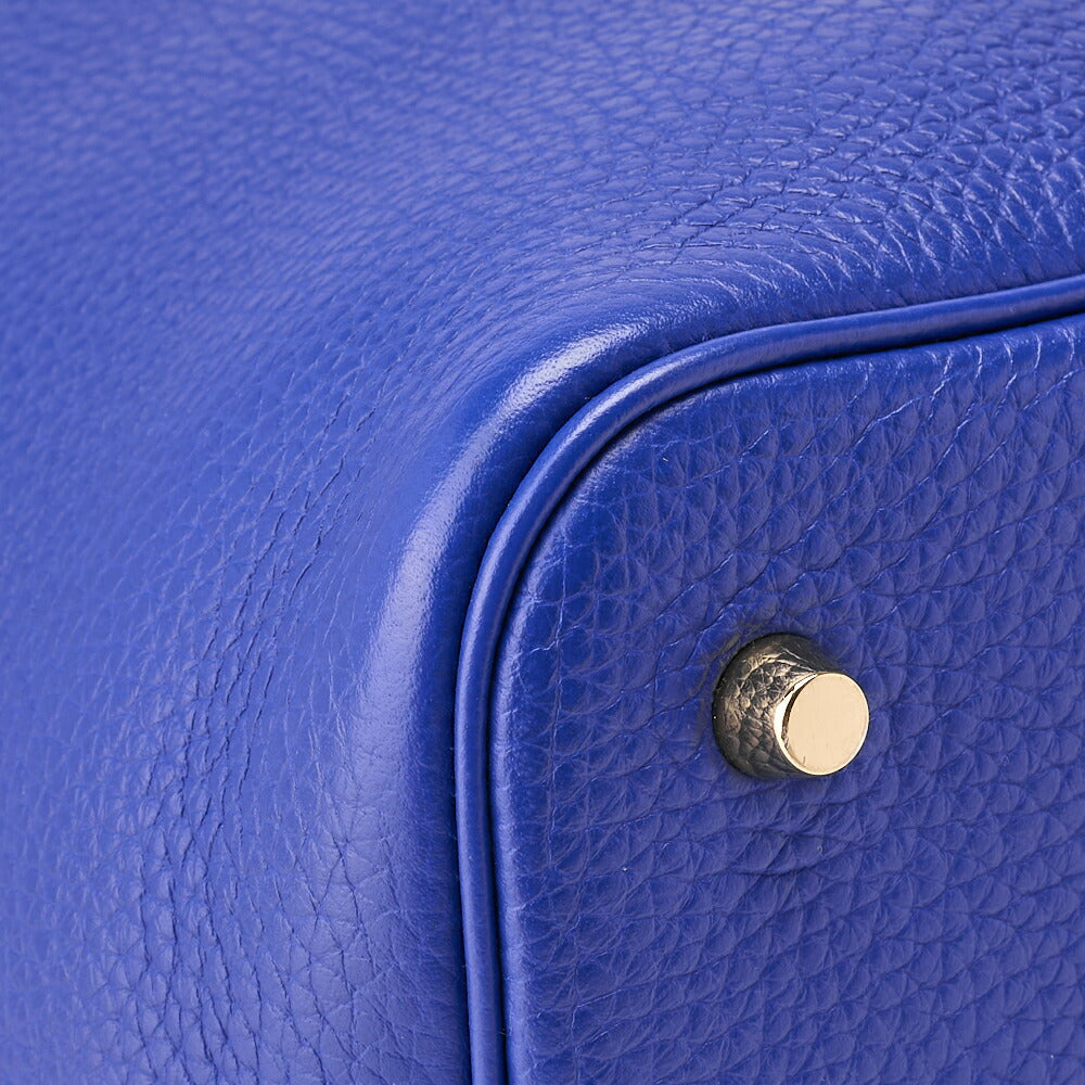 HERMES Picotin Rock MM Handbag Tote Bag Clemence Blue Royal Gold-Tone Hardware Pre-Owned - Vintage La Charme