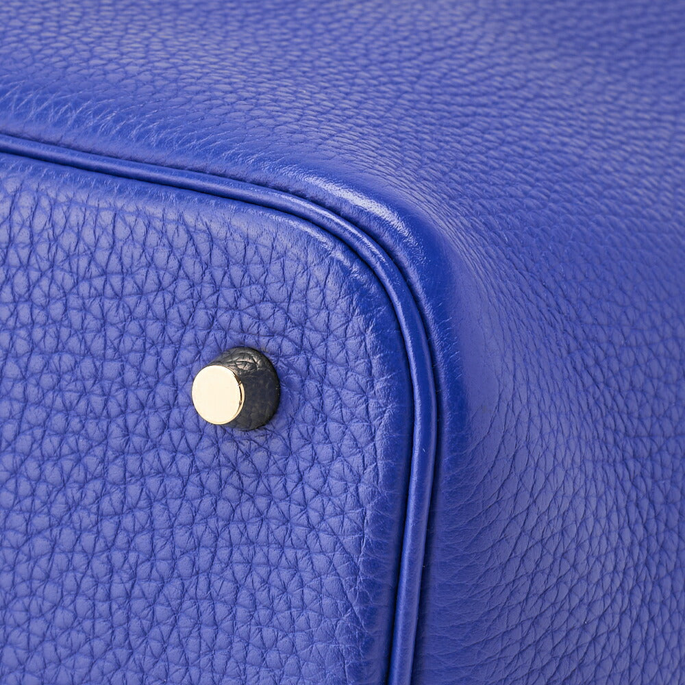 HERMES Picotin Rock MM Handbag Tote Bag Clemence Blue Royal Gold-Tone Hardware Pre-Owned - Vintage La Charme