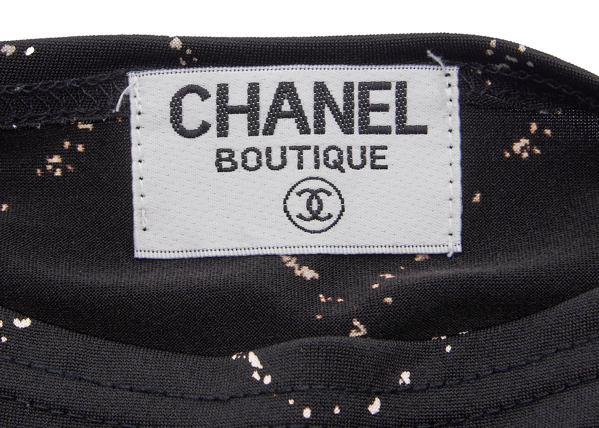 CHANEL T-Shirt, Coco Mark, Matelasse, Polyester Blend, Black, Pre-Owned - Vintage La Charme
