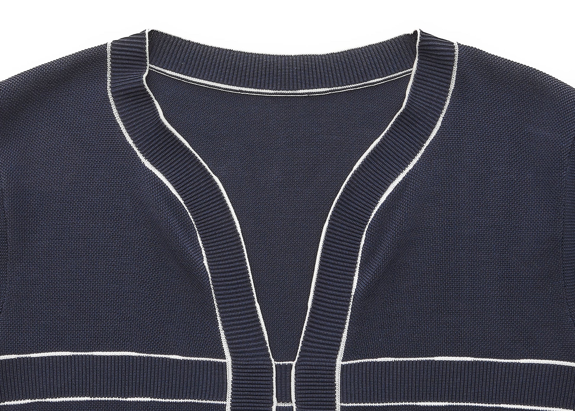 CHANEL One Piece Dress, Bicolor, Cotton, Navy, Gold-Tone Hardware, Pre-Owned - Vintage La Charme