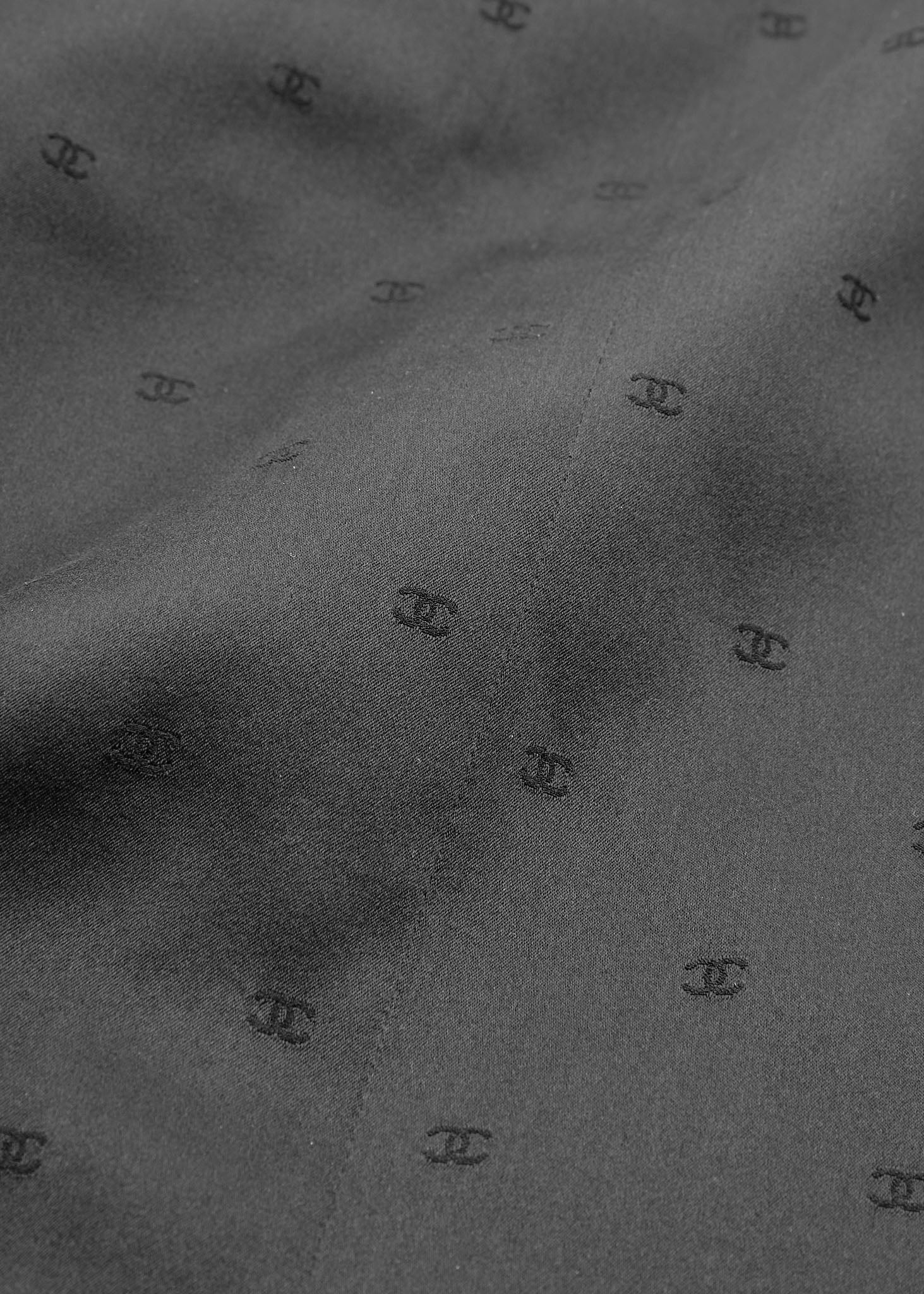 CHANEL Skirt Bottoms Coco Button, Wool Blend, Black, Silver-Tone Hardware, Pre-Owned - Vintage La Charme