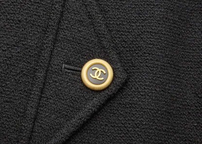 CHANEL Skirt Bottoms Coco Button, Wool Blend, Black, Silver-Tone Hardware, Pre-Owned - Vintage La Charme