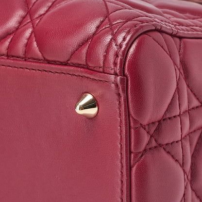 Dior Lady Dior Cannage 2WAY Handbag Lambskin Bordeaux Gold-Tone Hardware Pre-Owned - Vintage La Charme