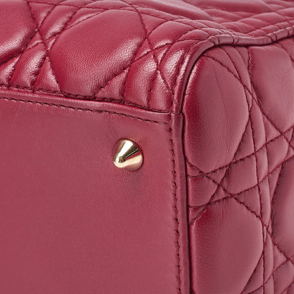Dior Lady Dior Cannage 2WAY Handbag Lambskin Bordeaux Gold-Tone Hardware Pre-Owned - Vintage La Charme