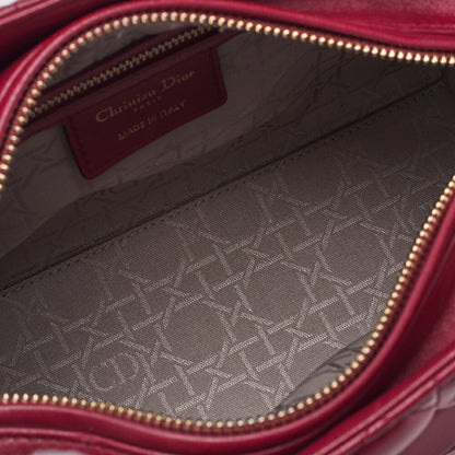 Dior Lady Dior Cannage 2WAY Handbag Lambskin Bordeaux Gold-Tone Hardware Pre-Owned - Vintage La Charme