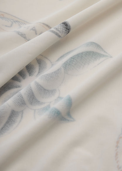 CHANEL T-Shirt, Cropped, Total Pattern, Nylon Spandex Blend, White, Gold-Tone Hardware, Pre-Owned - Vintage La Charme
