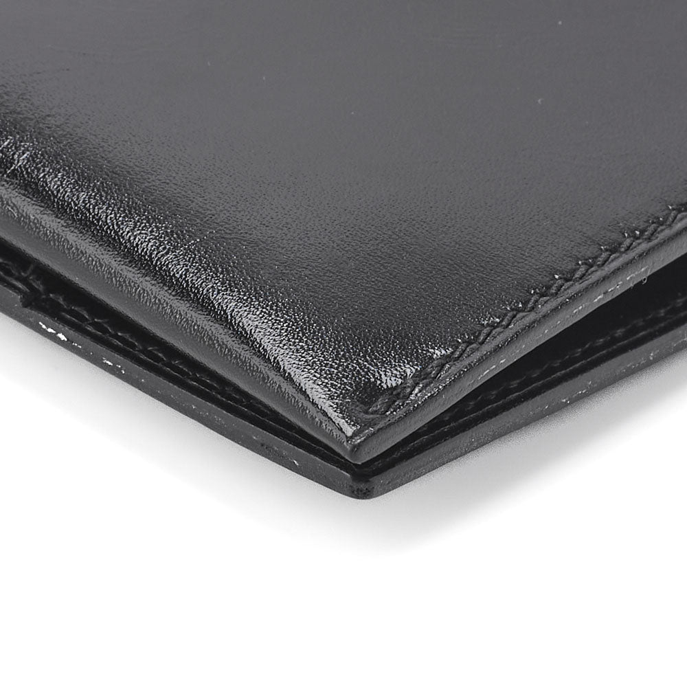 HERMES Bearn Soufflet Two-Fold Long Wallet Box Calf Black Gold-Tone Hardware Pre-Owned - Vintage La Charme