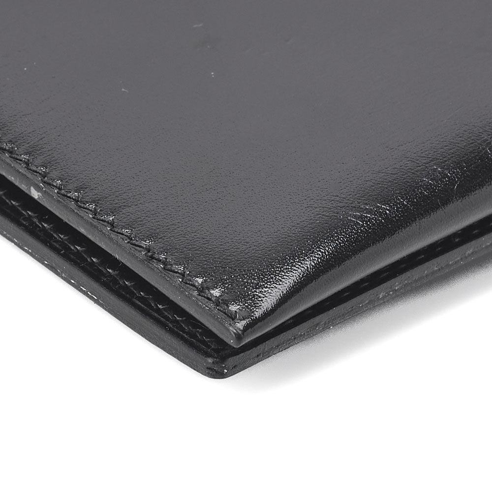 HERMES Bearn Soufflet Two-Fold Long Wallet Box Calf Black Gold-Tone Hardware Pre-Owned - Vintage La Charme