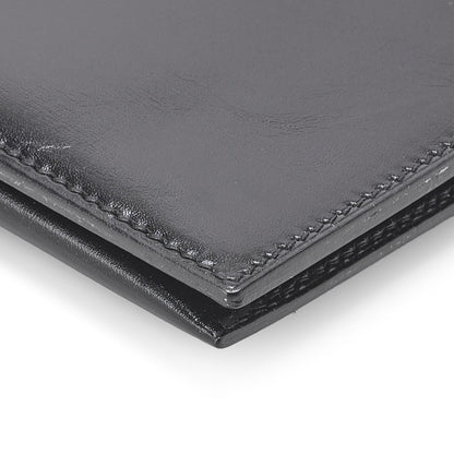 HERMES Bearn Soufflet Two-Fold Long Wallet Box Calf Black Gold-Tone Hardware Pre-Owned - Vintage La Charme