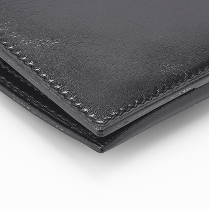 HERMES Bearn Soufflet Two-Fold Long Wallet Box Calf Black Gold-Tone Hardware Pre-Owned - Vintage La Charme