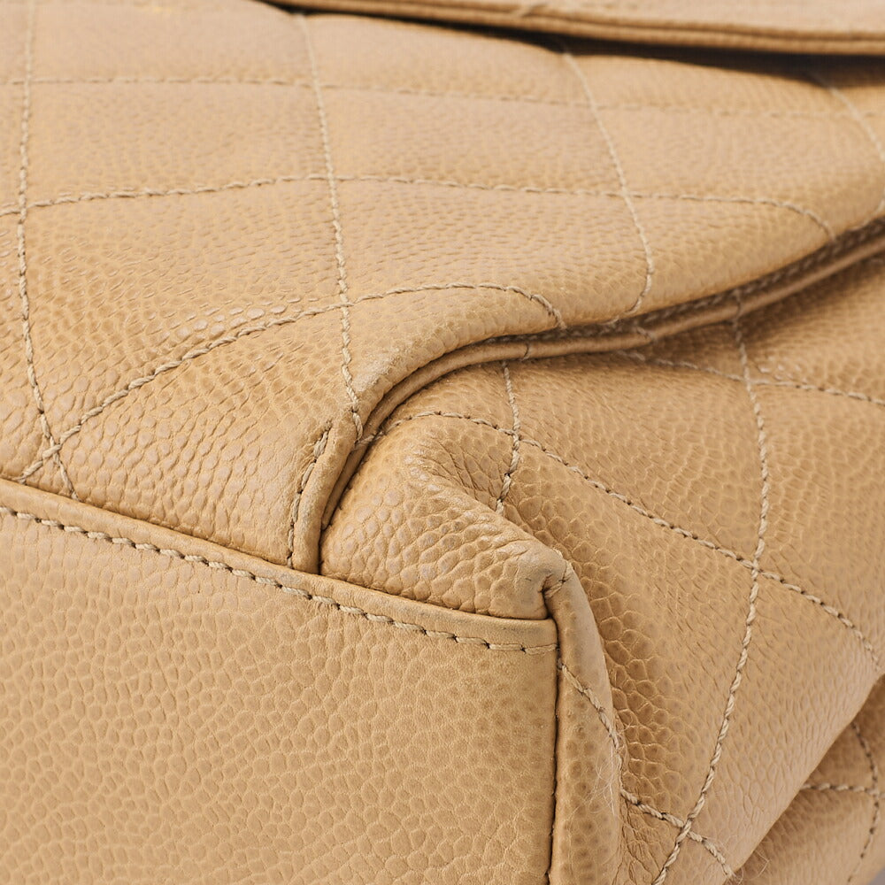 CHANEL Chain Shoulder Tote Bag Outside Flap Caviar Skin Beige Gold-Tone Hardware Pre-Owned - Vintage La Charme