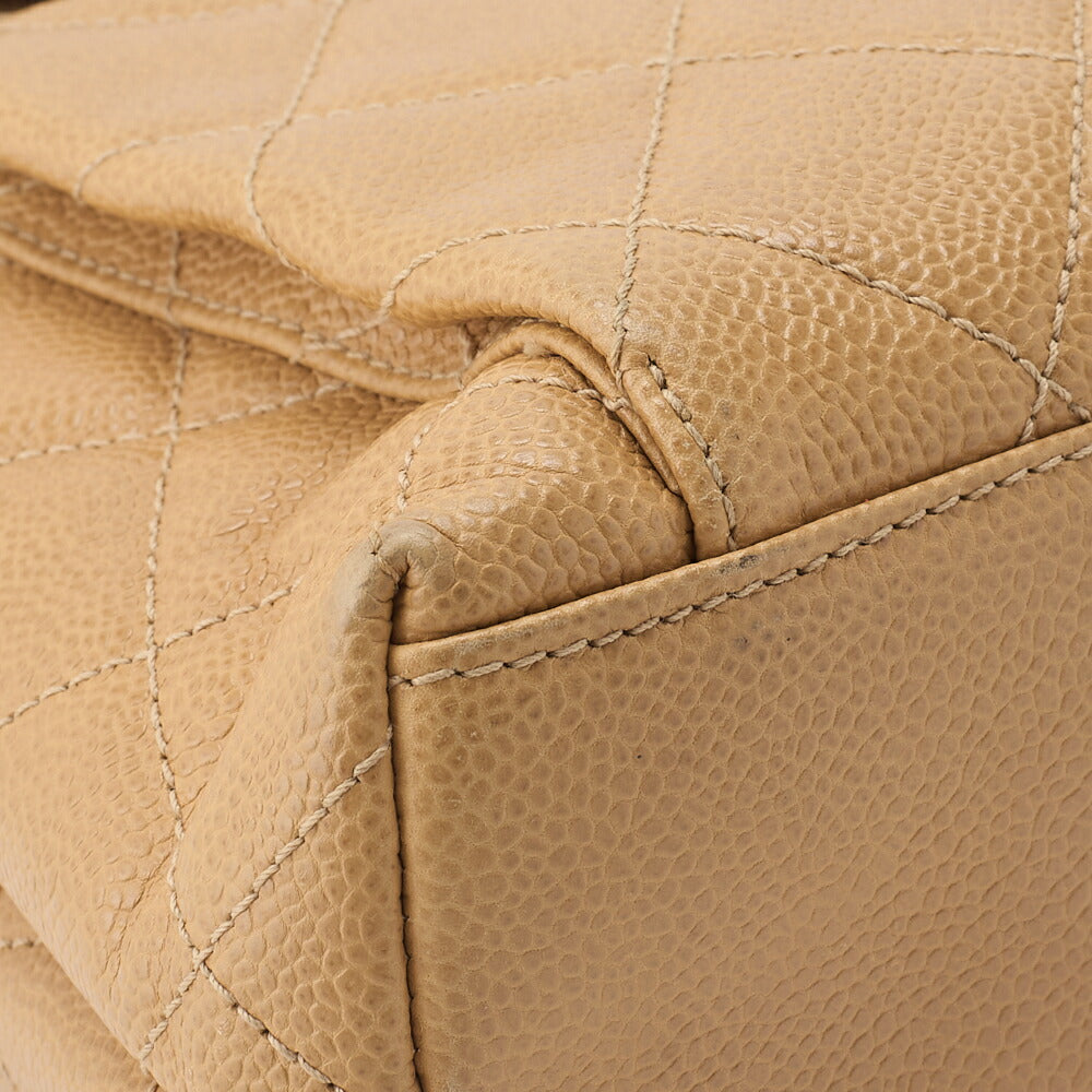 CHANEL Chain Shoulder Tote Bag Outside Flap Caviar Skin Beige Gold-Tone Hardware Pre-Owned - Vintage La Charme