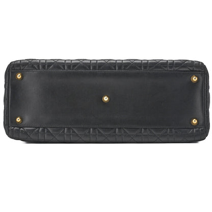 Dior Lady Dior Cannage 2WAY Handbag Lambskin Black Gold-Tone Hardware Pre-Owned - Vintage La Charme