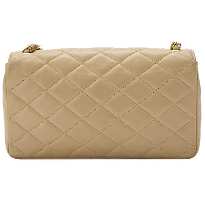CHANEL Shoulder Bag, Matelasse, Coco Push Lock, Lambskin, Beige, Gold-Tone Hardware, Pre-Owned - Vintage La Charme