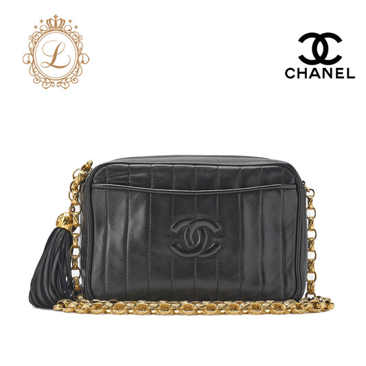 CHANEL Shoulder Bag, Mademoiselle Coco Mark, Bijou Chain, Lambskin, Black, Gold-Tone Hardware, Pre-Owned - Vintage La Charme