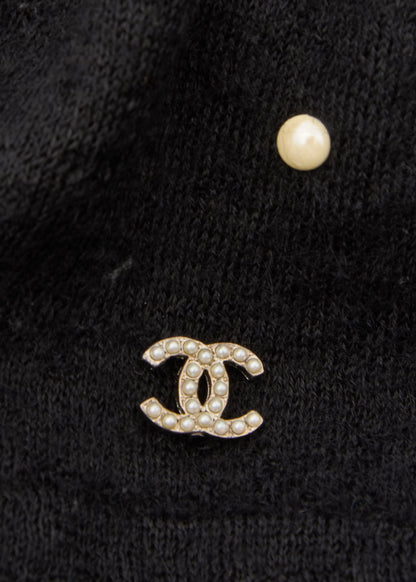 CHANEL Dress, Pleated Long Sleeve, Mohair Cashmere Blend, Black, Pre-Owned - Vintage La Charme