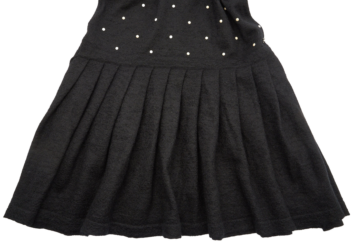 CHANEL Dress, Pleated Long Sleeve, Mohair Cashmere Blend, Black, Pre-Owned - Vintage La Charme