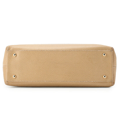CHANEL Handbag, Coco Mark, Wood Pattern Charm, Caviar Skin, Beige, Gold-Tone Hardware, Pre-Owned - Vintage La Charme