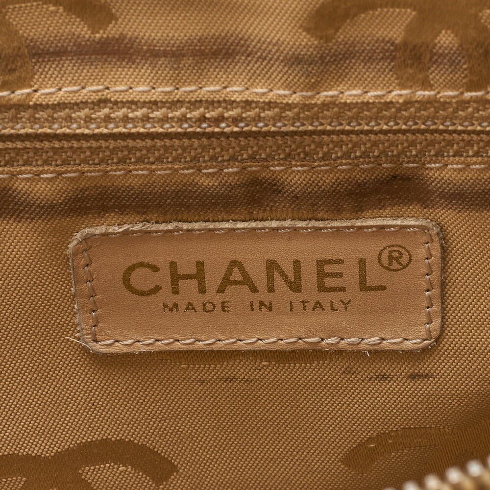 CHANEL Handbag, Coco Mark, Wood Pattern Charm, Caviar Skin, Beige, Gold-Tone Hardware, Pre-Owned - Vintage La Charme