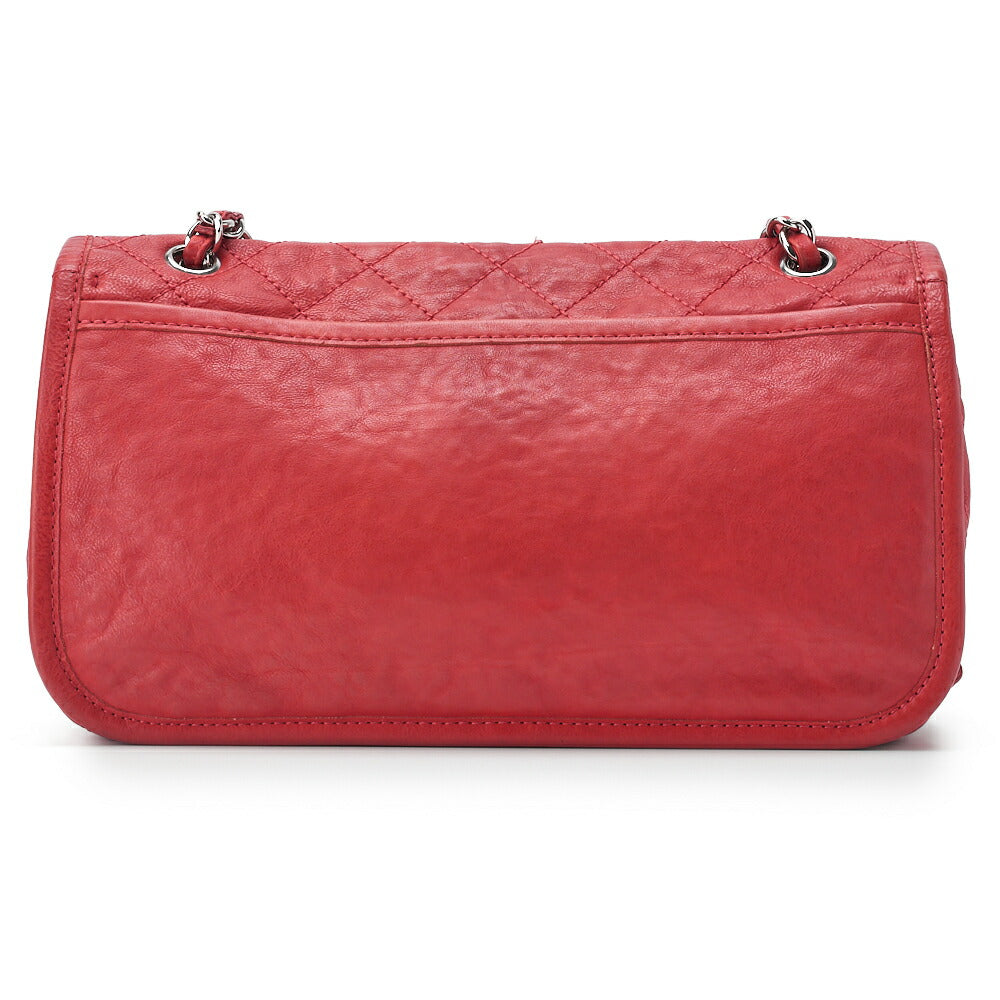 CHANEL Shoulder Bag, Matelasse Turn Lock, Chain Shoulder, Calfskin, Red, Silver-Tone Hardware, Pre-Owned - Vintage La Charme