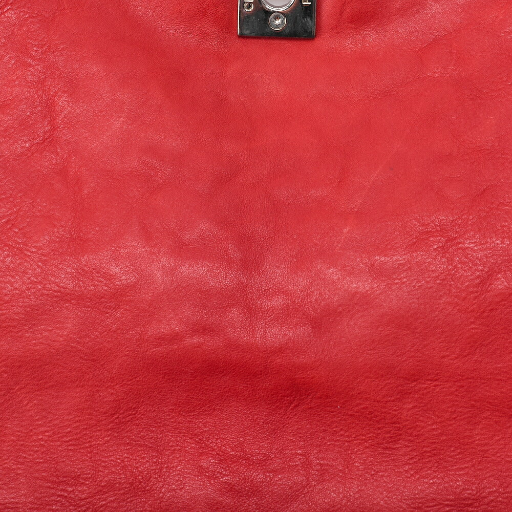 CHANEL Shoulder Bag, Matelasse Turn Lock, Chain Shoulder, Calfskin, Red, Silver-Tone Hardware, Pre-Owned - Vintage La Charme