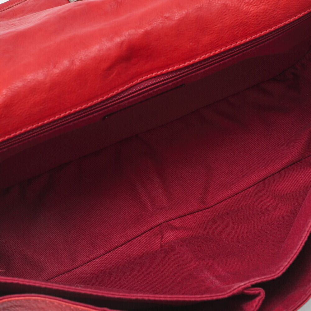 CHANEL Shoulder Bag, Matelasse Turn Lock, Chain Shoulder, Calfskin, Red, Silver-Tone Hardware, Pre-Owned - Vintage La Charme