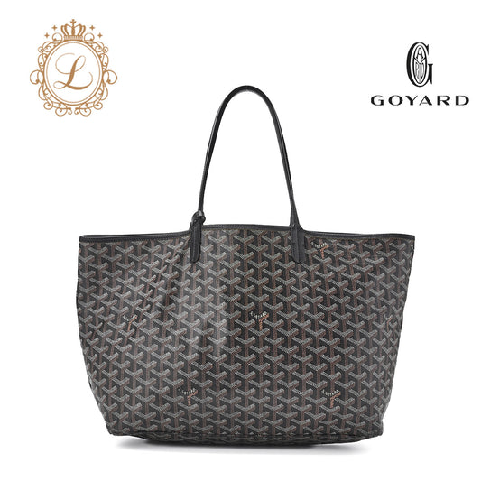 Goyard Saint Louis PM Tote Bag Coated Canvas Black Silver-Tone Hardware Pre-Owned - Vintage La Charme