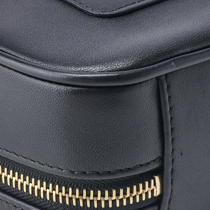 CHANEL Shoulder Bag, Matelasse, Round Zipper, Lambskin, Black, Gold-Tone Hardware, Pre-Owned - Vintage La Charme