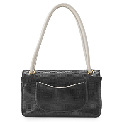 CHANEL Shoulder Bag, Punching, Leather, Black, Gold-Tone Hardware, Pre-Owned - Vintage La Charme