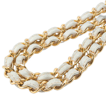 CHANEL Shoulder Bag Matelasse Turn Lock Chain Shoulder Caviar Skin White Gold-Tone Hardware Pre-Owned - Vintage La Charme