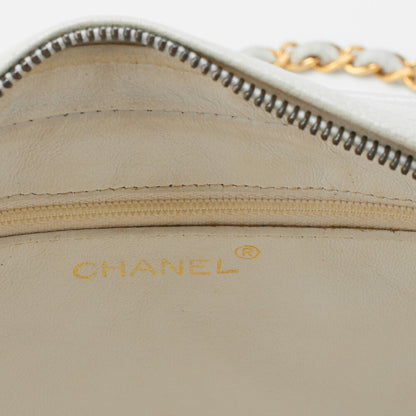 CHANEL Shoulder Bag Matelasse Turn Lock Chain Shoulder Caviar Skin White Gold-Tone Hardware Pre-Owned - Vintage La Charme