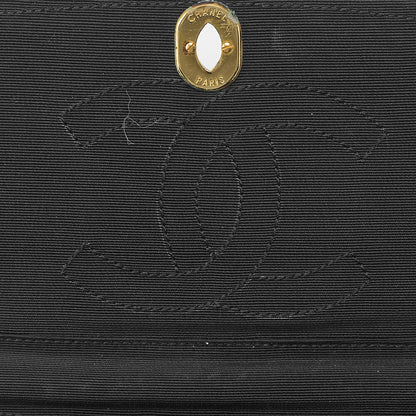 CHANEL Shoulder Bag, Matelasse, Chain Shoulder, Satin, Black, Gold-Tone Hardware, Pre-Owned - Vintage La Charme