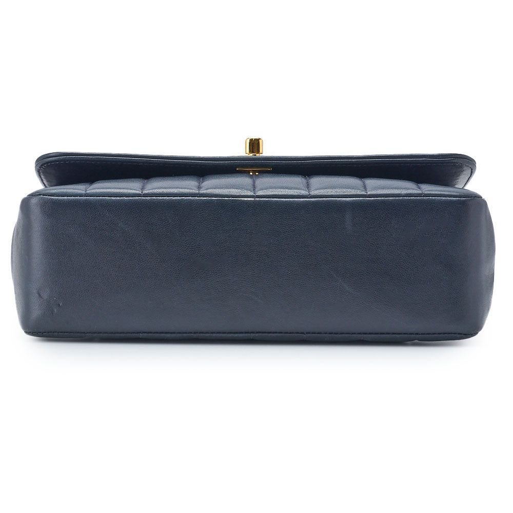 CHANEL Shoulder Bag, Mademoiselle Turn Lock, Chain Shoulder, Lambskin, Navy, Gold-Tone Hardware, Pre-Owned - Vintage La Charme