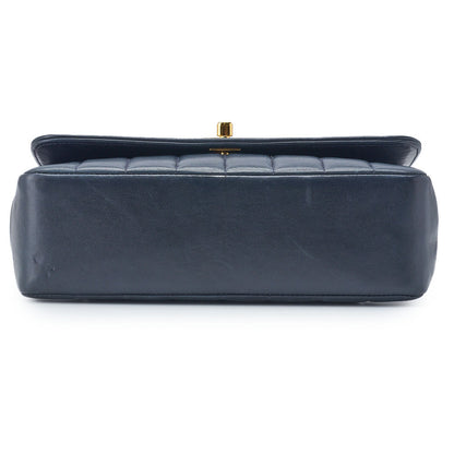 CHANEL Shoulder Bag, Mademoiselle Turn Lock, Chain Shoulder, Lambskin, Navy, Gold-Tone Hardware, Pre-Owned - Vintage La Charme