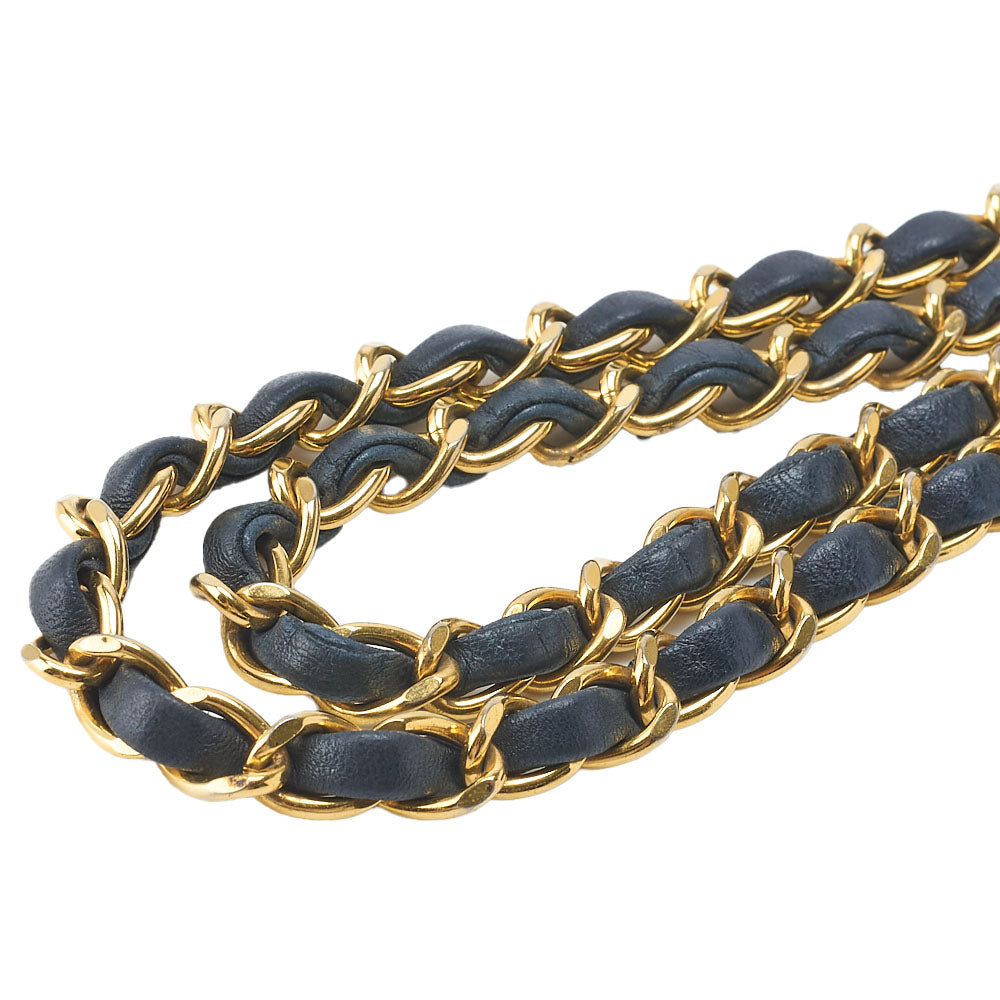 CHANEL Shoulder Bag, Mademoiselle Turn Lock, Chain Shoulder, Lambskin, Navy, Gold-Tone Hardware, Pre-Owned - Vintage La Charme