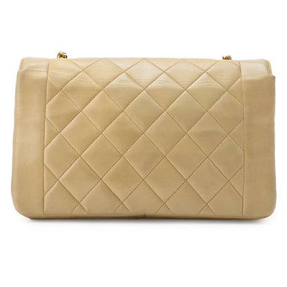 CHANEL Diana Flap Chain Shoulder Bag, Lambskin, Beige, Gold-Tone Hardware, Pre-Owned - Vintage La Charme