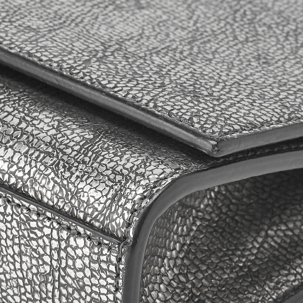 Saint Laurent Shoulder Bag, Magnet Lock, Chain Shoulder, Leather, Silver, Silver-Tone Hardware, Pre-Owned - Vintage La Charme