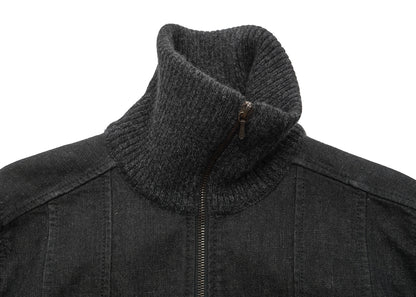 CHANEL Jacket, Knit Denim, Coco Button, Cotton Blend, Black, Silver-Tone Hardware, Pre-Owned - Vintage La Charme