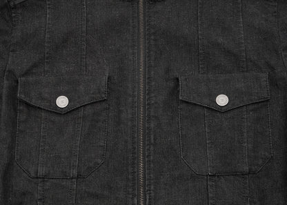 CHANEL Jacket, Knit Denim, Coco Button, Cotton Blend, Black, Silver-Tone Hardware, Pre-Owned - Vintage La Charme