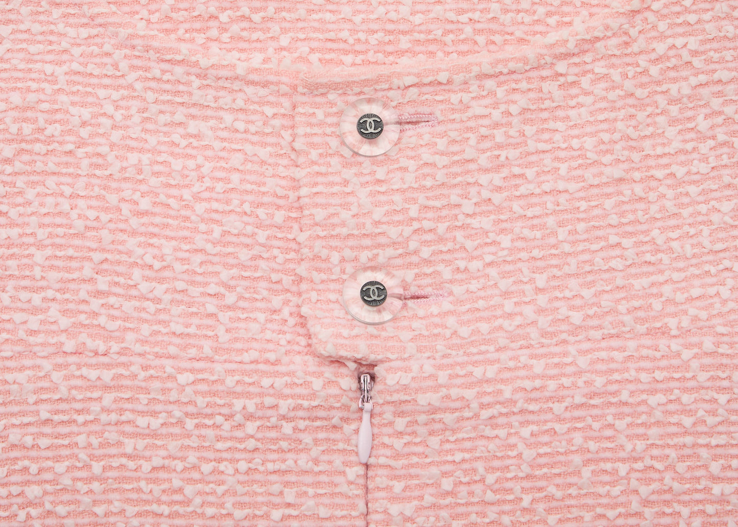 CHANEL Sleeveless Dress, Coco Button, Wool Nylon Blend, Pink, Pre-Owned - Vintage La Charme